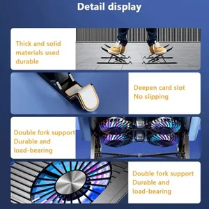 Suporte de Base Dobrável para Laptop Cooler, almofada de refrigeração, portátil, suporte ajustável para Notebook, 13-17.3 Polegada, 4 fãs, novo 8 principais vendas base de refrigeracao para notebook - №7