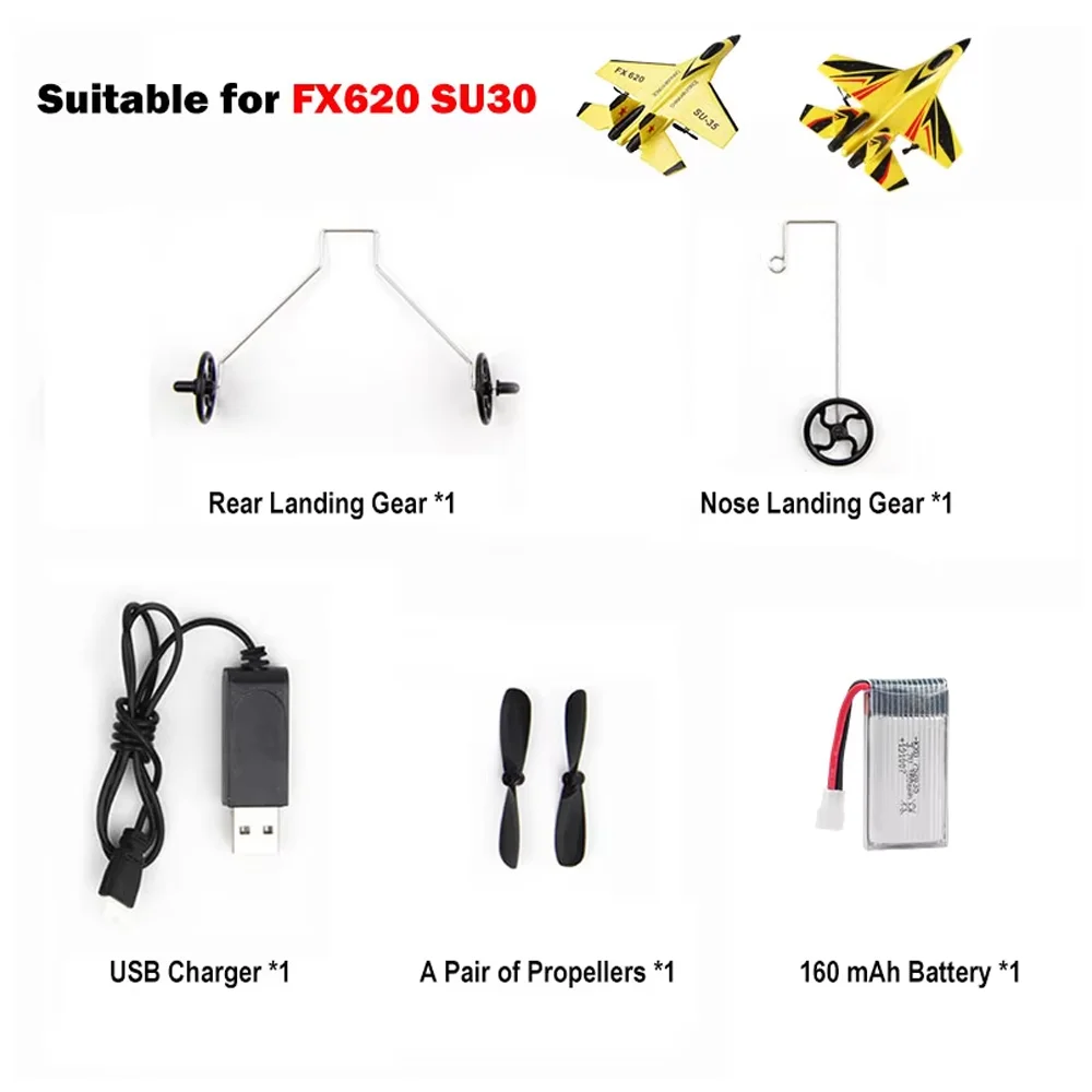FX620 SU35 SU30 RC aereo pezzi di ricambio accessori elica lama/carrello di atterraggio/sedile di atterraggio/batteria/caricabatterie