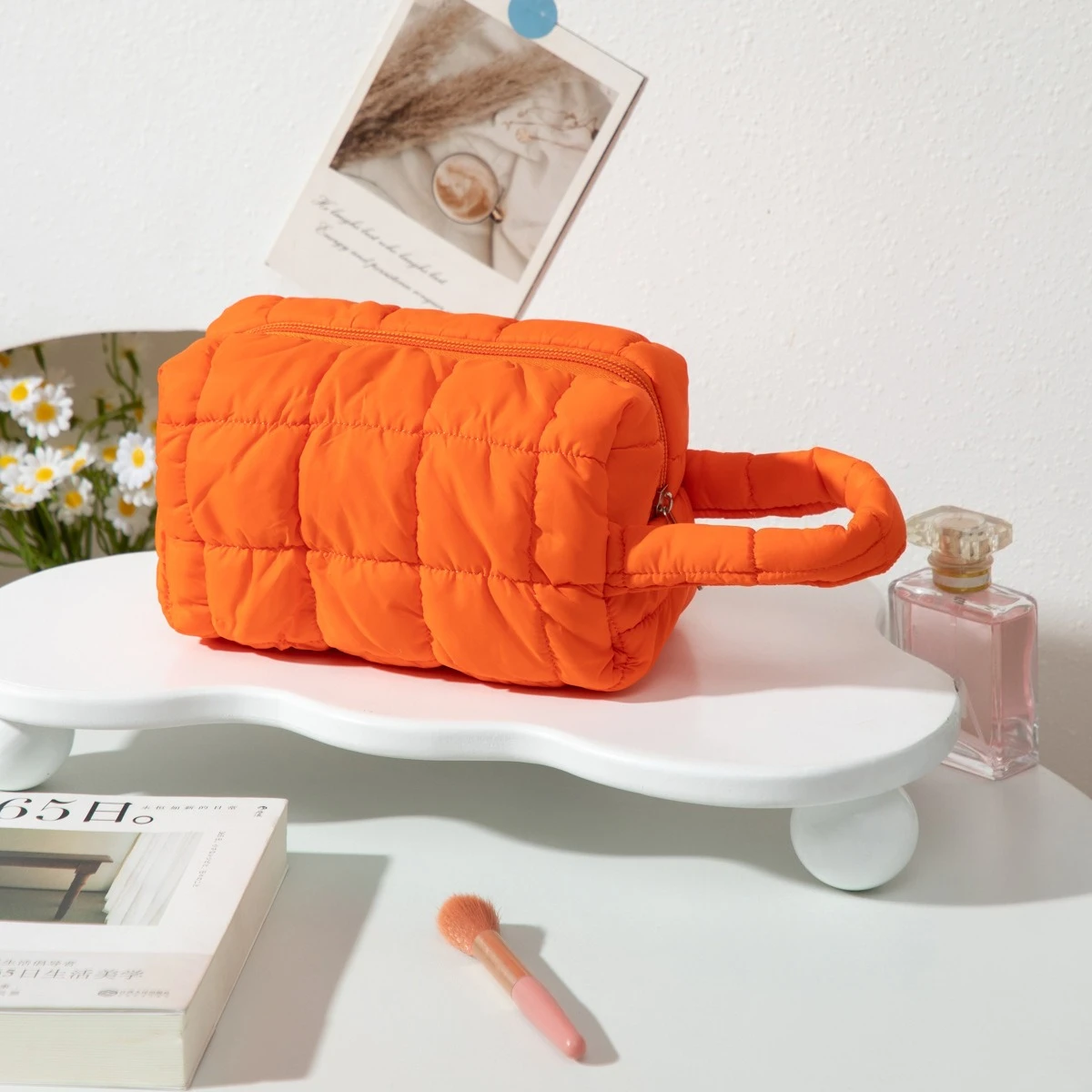 حقائب مكياج بمقبض ناعم للسفر وحقيبة تخزين مستحضرات التجميل المحمولة ومنظم مستحضرات التجميل وحقيبة أدوات الزينة وحقيبة يد لطيفة