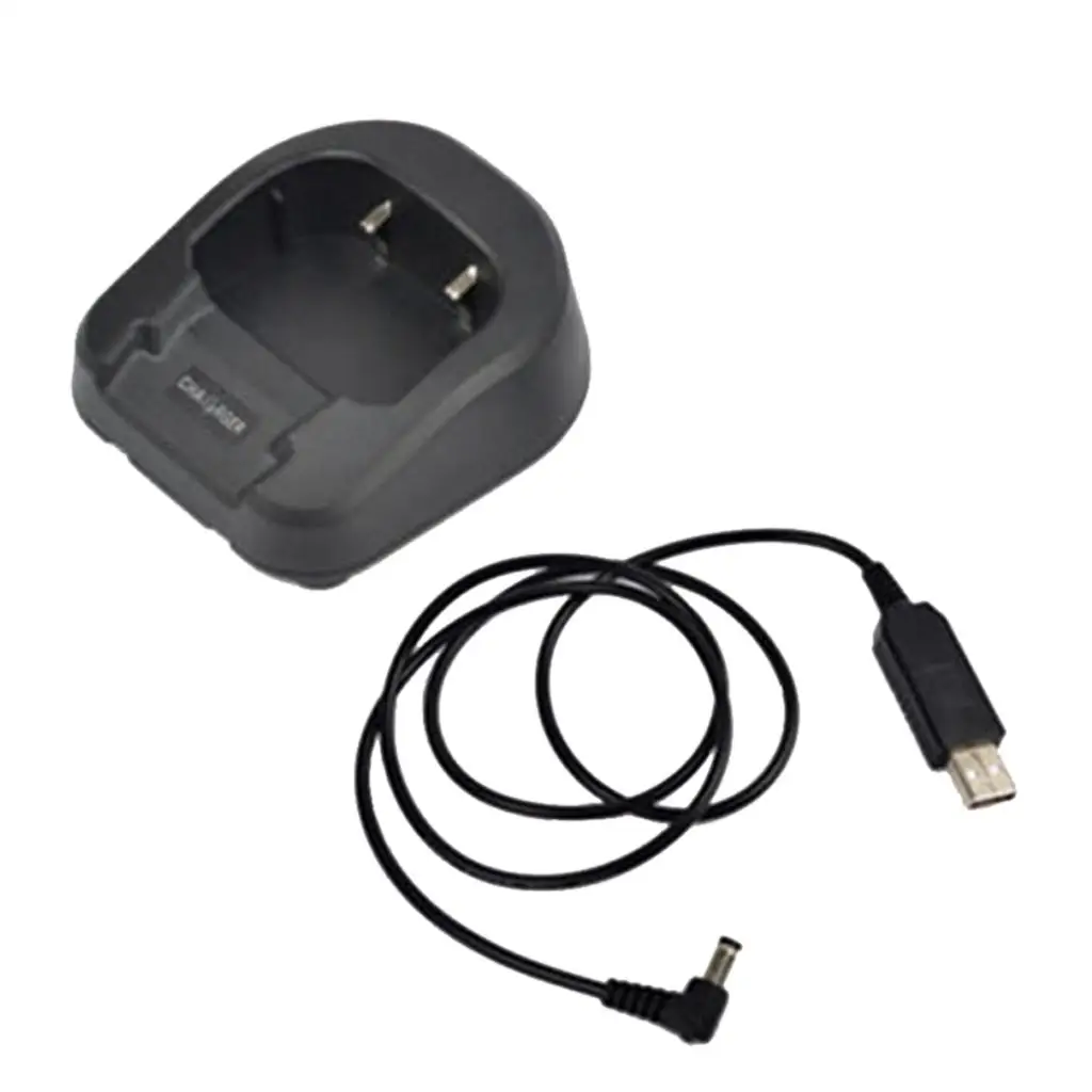 Walkie-talkie Radio Battery Charger USB Charging Station Black Plastic for Baofeng Two-way Radios