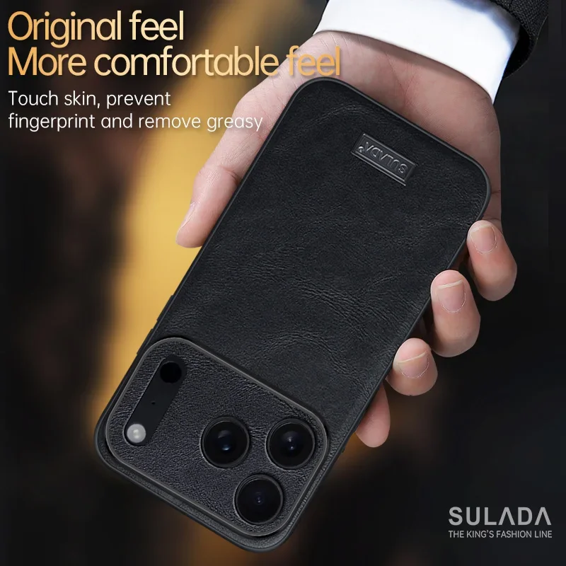 

For iPhone 17 Pro Max Case New Ultra-thin Leather Business Tpu+PC Anti-fall Cover For iPhone 17pro 16Promax Shockproof Funda