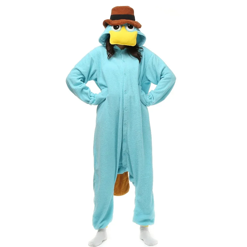 HKSNG Animal Adult Kigurumi Platypus Duckbill Onesie Cartoon Family Party Pajamas Cosplay Costumes Sleepwear
