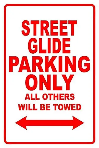 YUZHI Davidson Street Glide Parking Only All Others Towed Motorcycle Bike Metal Plaque Tin Sign Poster Wall Art Cafe Club Pub Ho