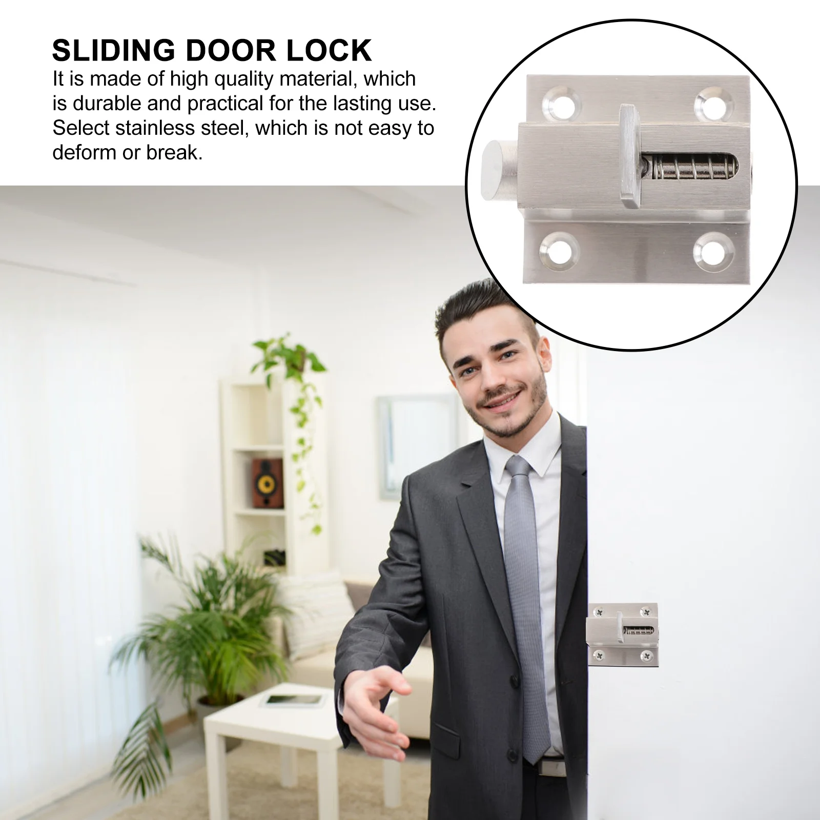 

1pc Stainless Steel Window Lock Spring Bolt Slide For Gate Cabinet Security Slide Latch Lock Security Durable Metal Latch Parts