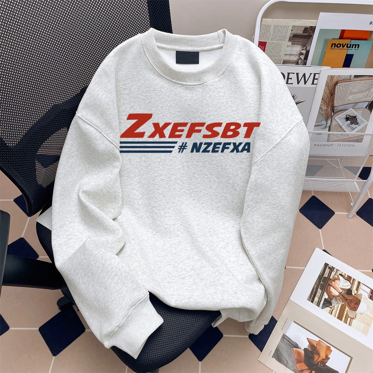 

Американский свитшот большого размера в стиле Lazy Design с цифровым буквенным принтом, повседневный, удобный, с длинными рукавами и круглым вырезом