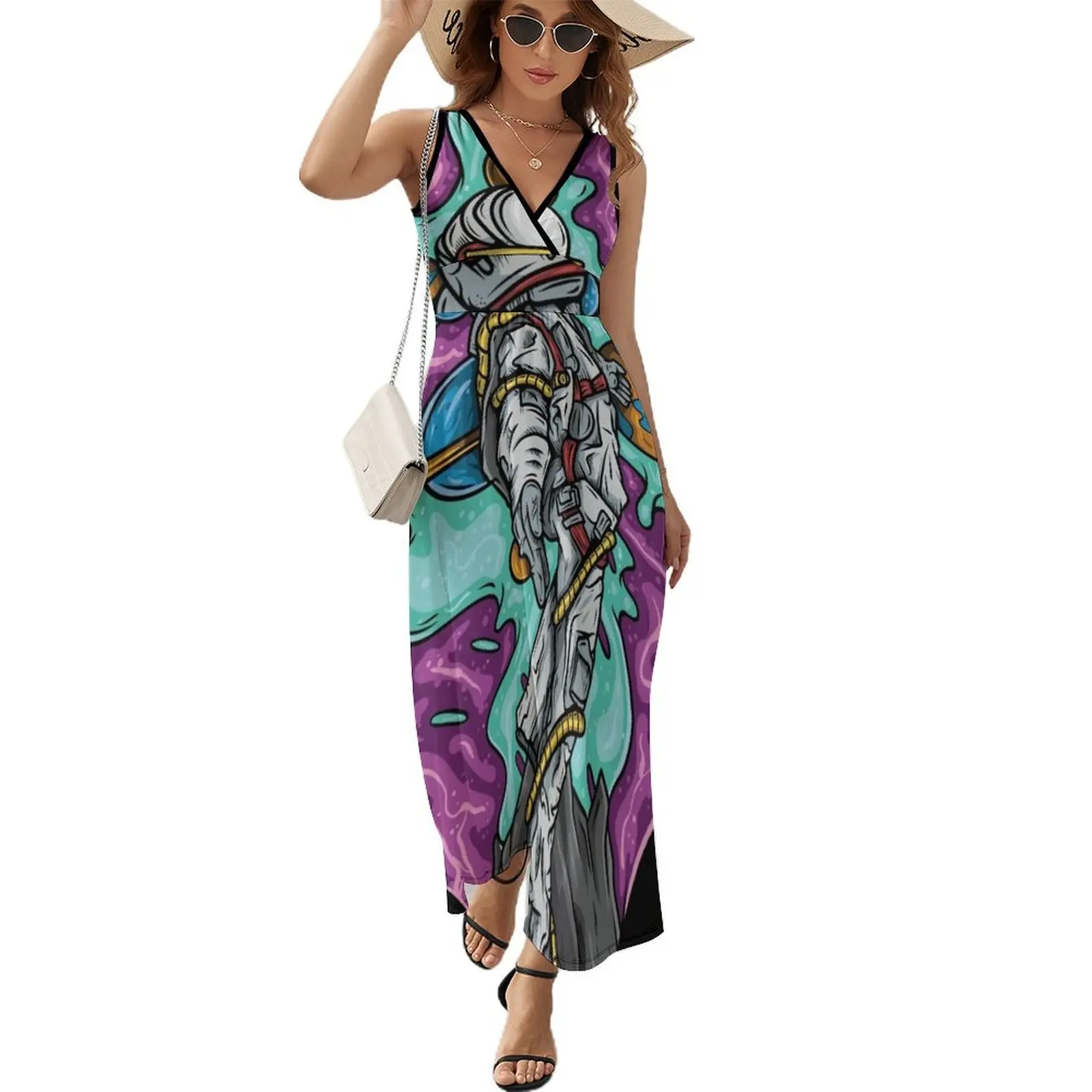 

Spaced Out Sleeveless Dress loose women's dress clothing women summer 2024 beach dress