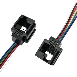 20PCS RJ12 Connector 6P6C Left buckle socket with cable RJ11 Modular Plug Wire Female Line=200MM