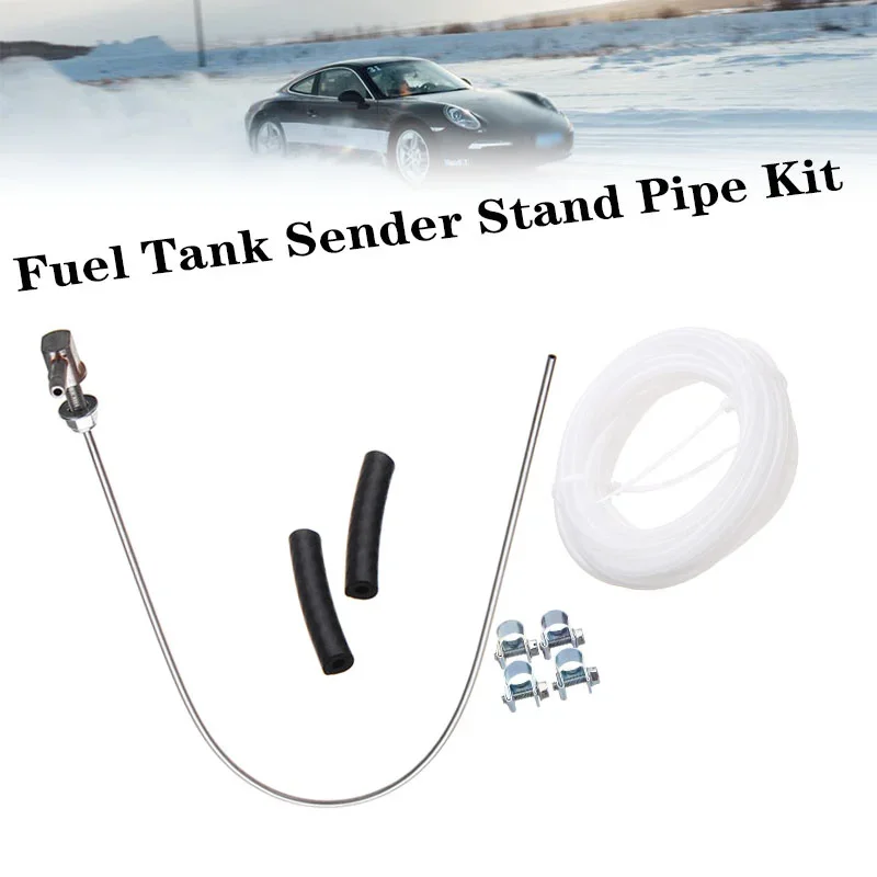 Auto Fuel Stand Pipe Heater Hose 450mm Gas Tank Pick up Clip Pipe Tube Line 4 Clamps Kit Set Car For Webasto Eberspacher