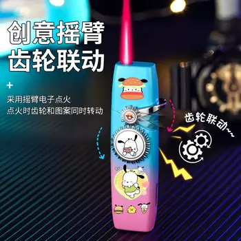 Větruodolný turbo zapalovač Hello Kitty, kreativní kovový kawaii melodie kuromi cinnamo sanrioed červený plamen zapalovače rychlé dodání dárek 6 nejlepší prodej zapalovač Hello Kitty - №4