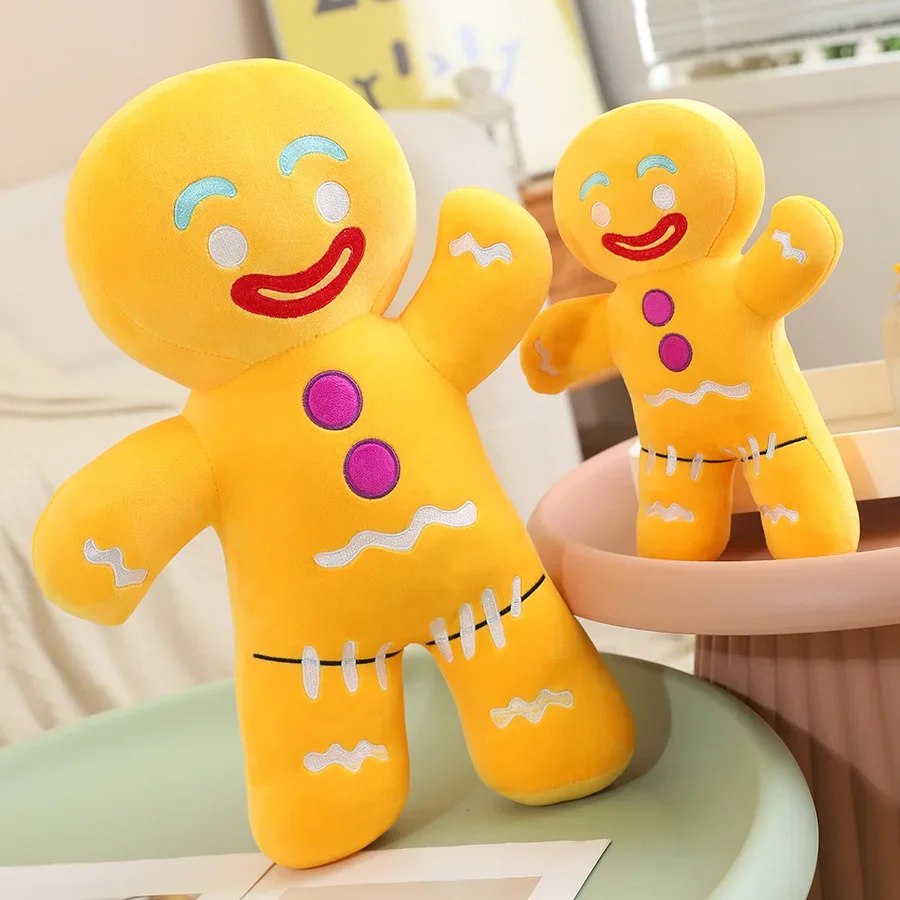 Gros cadeaux chaud Kawaii pain d'épice homme en peluche poupée canapé décoration mignon Cookie homme jouets en peluche porte-clés doux pendentif cadeaux