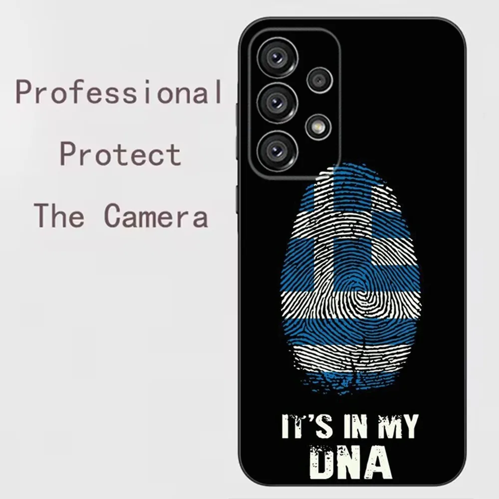 Capa de telefone com bandeira grega da grécia para Samsung Galaxy A13, A21s, A22, A31, A32, A52, A53, A71, A80, A91 Soft Black Shell