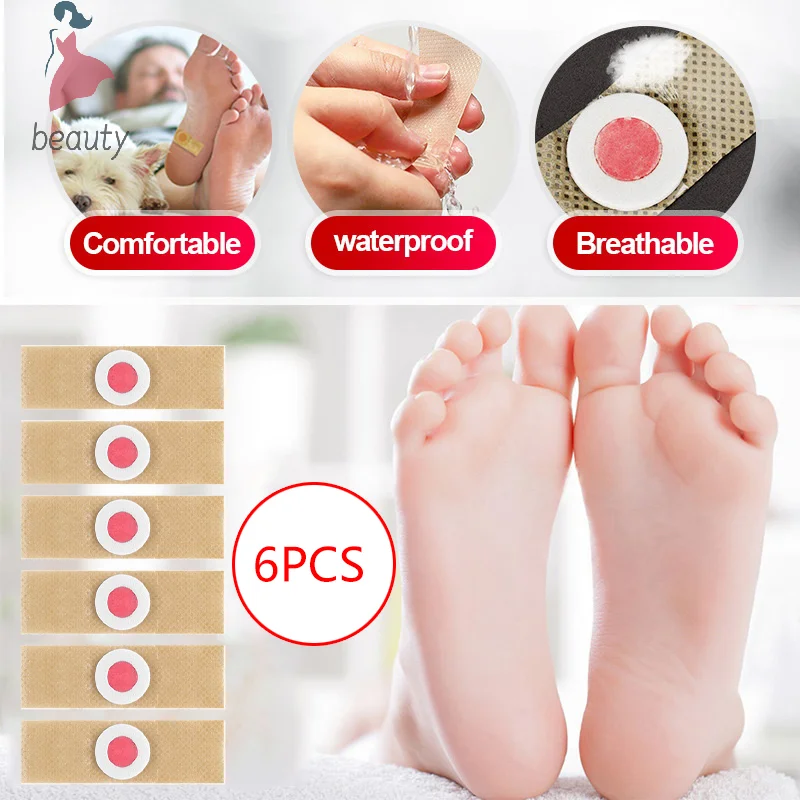 6PCS Foot Care สติกเกอร์ Medical Patch การกําจัดข้าวโพด Pads Curative แพทช์แคลลัสลบ Callosity Detox ฤดูร้อน Foot Care เครื่องมือ