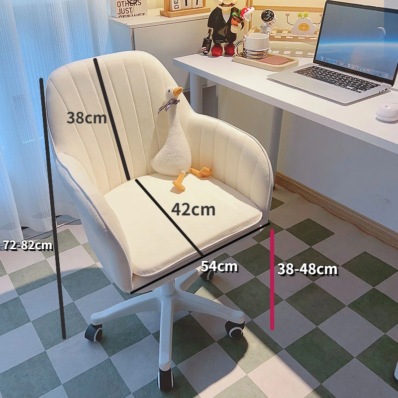 

Bedroom Furniture Cute Girl Dormitory Computer Chairs Rotating Lift Chair Makeup Stool Desk Backrest Chair Writing Swivel Chairs