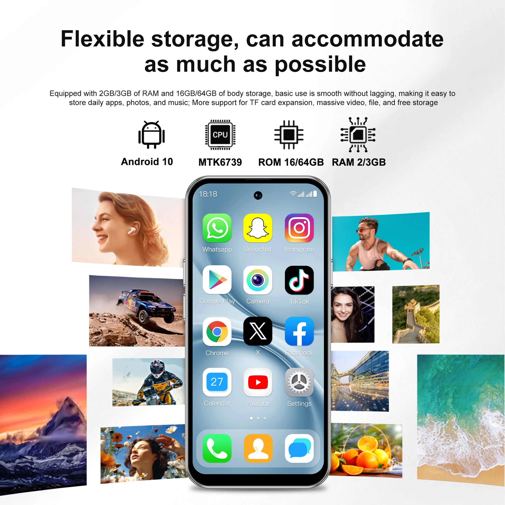 Smartphone Mini Android SERVO S45 PRO 4G LTE RAM 3GB ROM 64GB Google Play Desbloqueio Facial Tela de 4.5 Polegadas Smartphones Dual SIM Standby