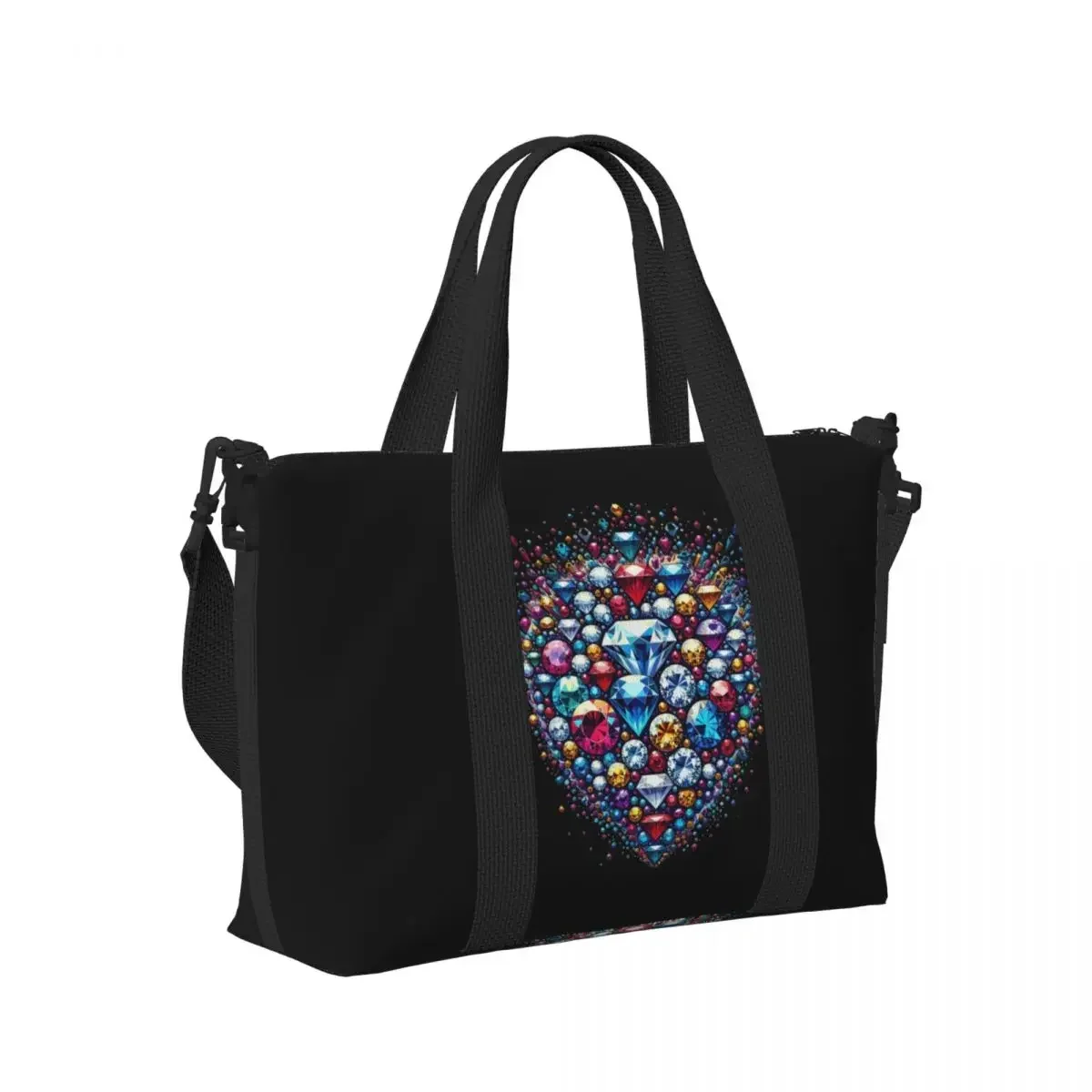 Diamond Explosion Beach Travel Bag Large Capacity Tote Bags for Gym Sport Women Shopping Duffle Shoulder Bag