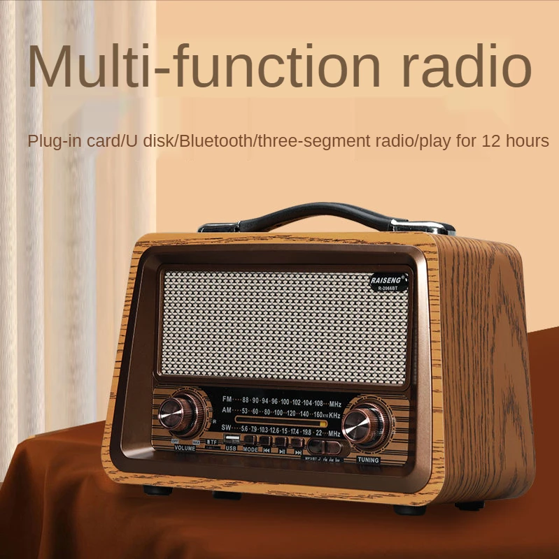 Retro Radio przenośne bezprzewodowy Bluetooth kompatybilny głośnik HIFI Stereo AM/odbiornik radiowy FM odtwarzacz MP3 karta USB TF Caixa De Som