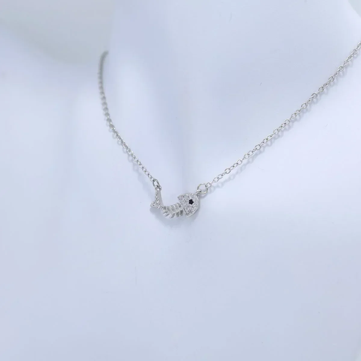 Very Tiny Delicate and Dainty Sterling Silver Ichthus Christian Fish Symbol Necklace, Christmas Baptism or Easter Gift Necklace