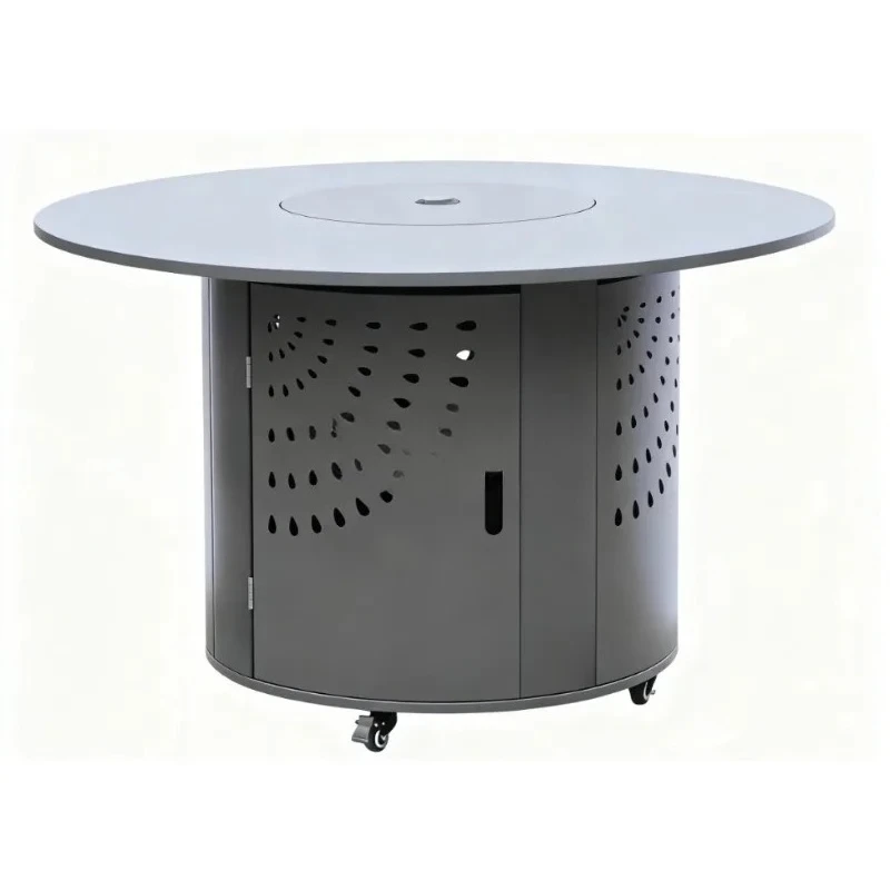 

Luxurious Steel Multi Functional Outdoor BBQ Table Auto Ignition Charcoal Electric Heat Control AntiScald Handle Patio Cooking