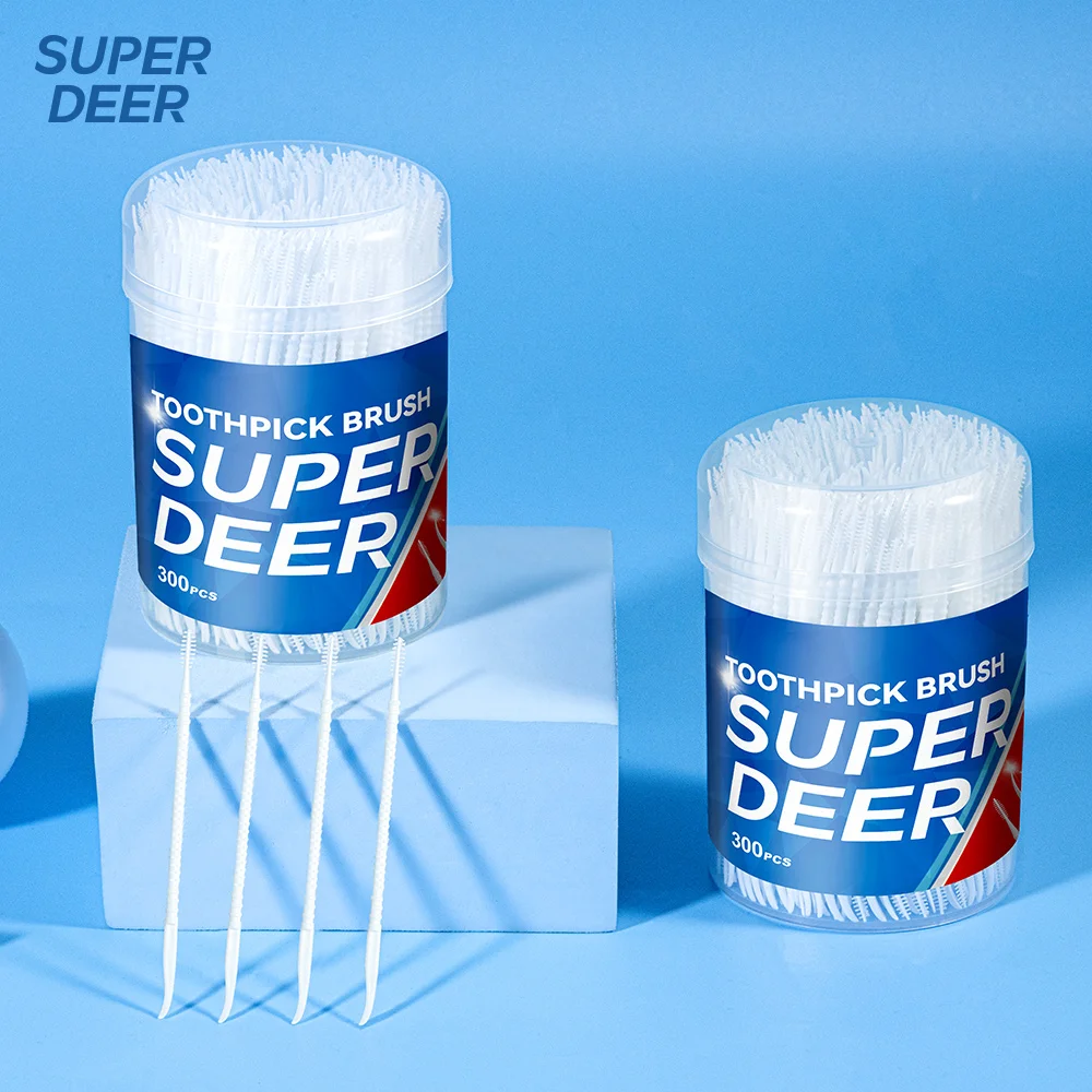 300 /600 Counts Double Head Interdental Toothpick Brushes Flexible Teeth Gap Cleaner Disposable Dental Sticks Oral Care Tool