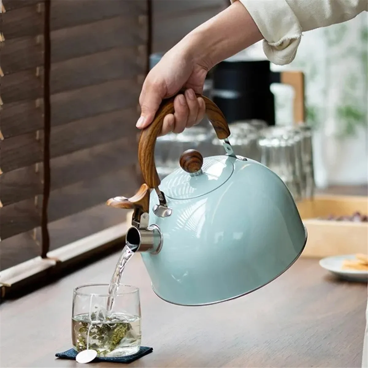 

Whistle kettle 3L Liter Stainless Steel Whistle Kettle Thickened Kettle Gas Induction Cooker Universal Kettle Whistle Kettle