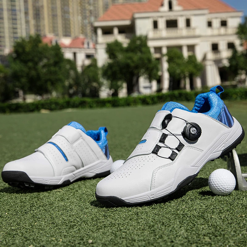 

Men's Golf Shoes Outdoor Non-Slip Golf Sneakers Comfort Walking Sneakers Men's White Blue Golf Training Sneakers Size 38-46