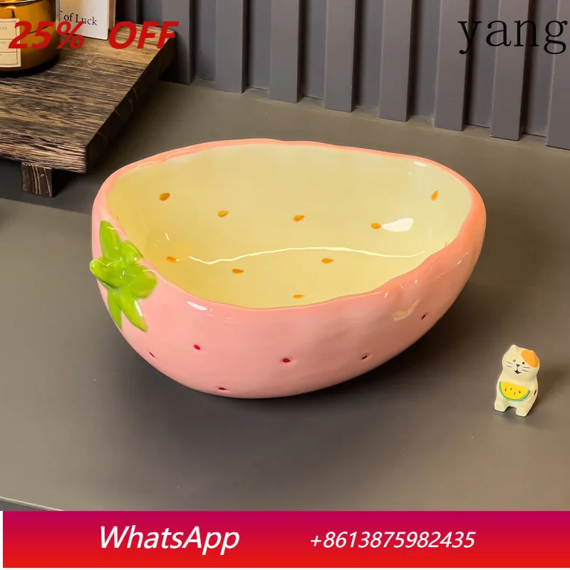 

CX special beautiful strawberry fruit plate ceramic fruit bowl dried fruit plate