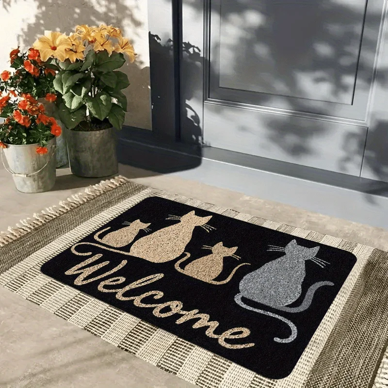 Pet Theme Floor Rug Realistic Lying Tabby Cat Illustration Cute Feline Portrait Warm Decor Area Rug for Porch Home Ornament