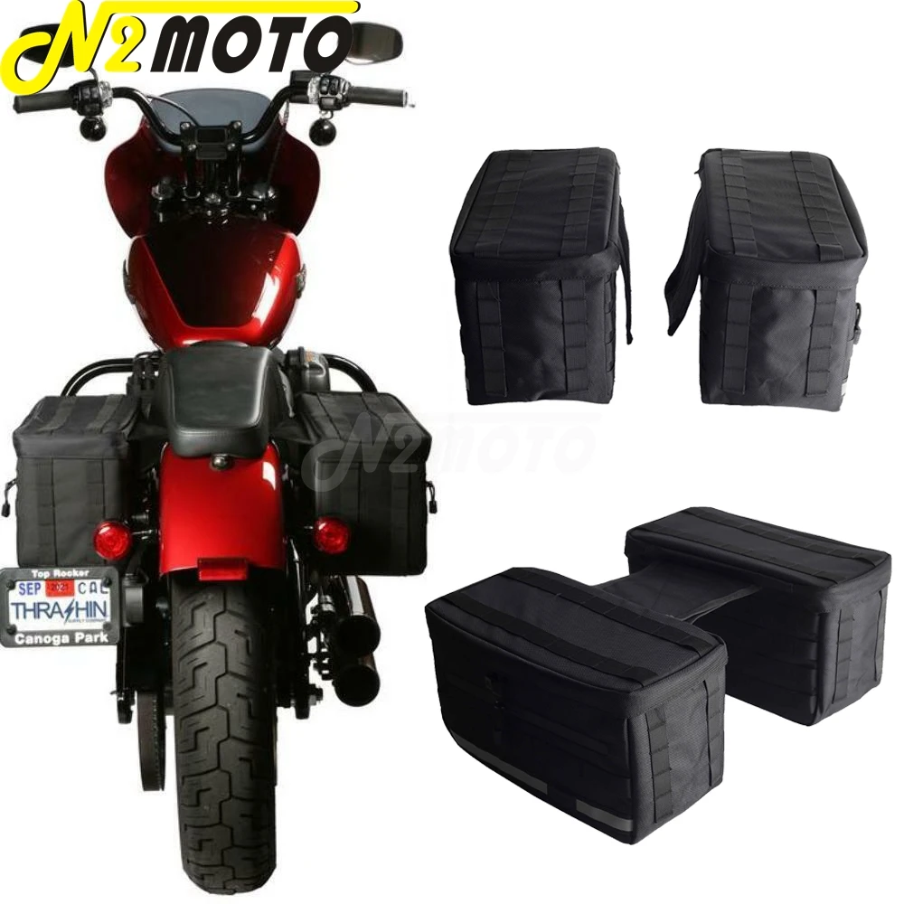 Saddlebags Side Tool Luggage Saddle Storage Bags For Harley Dyna Softail Touring Sportster Custom Motorcycle T-Bar Handlebar Bag