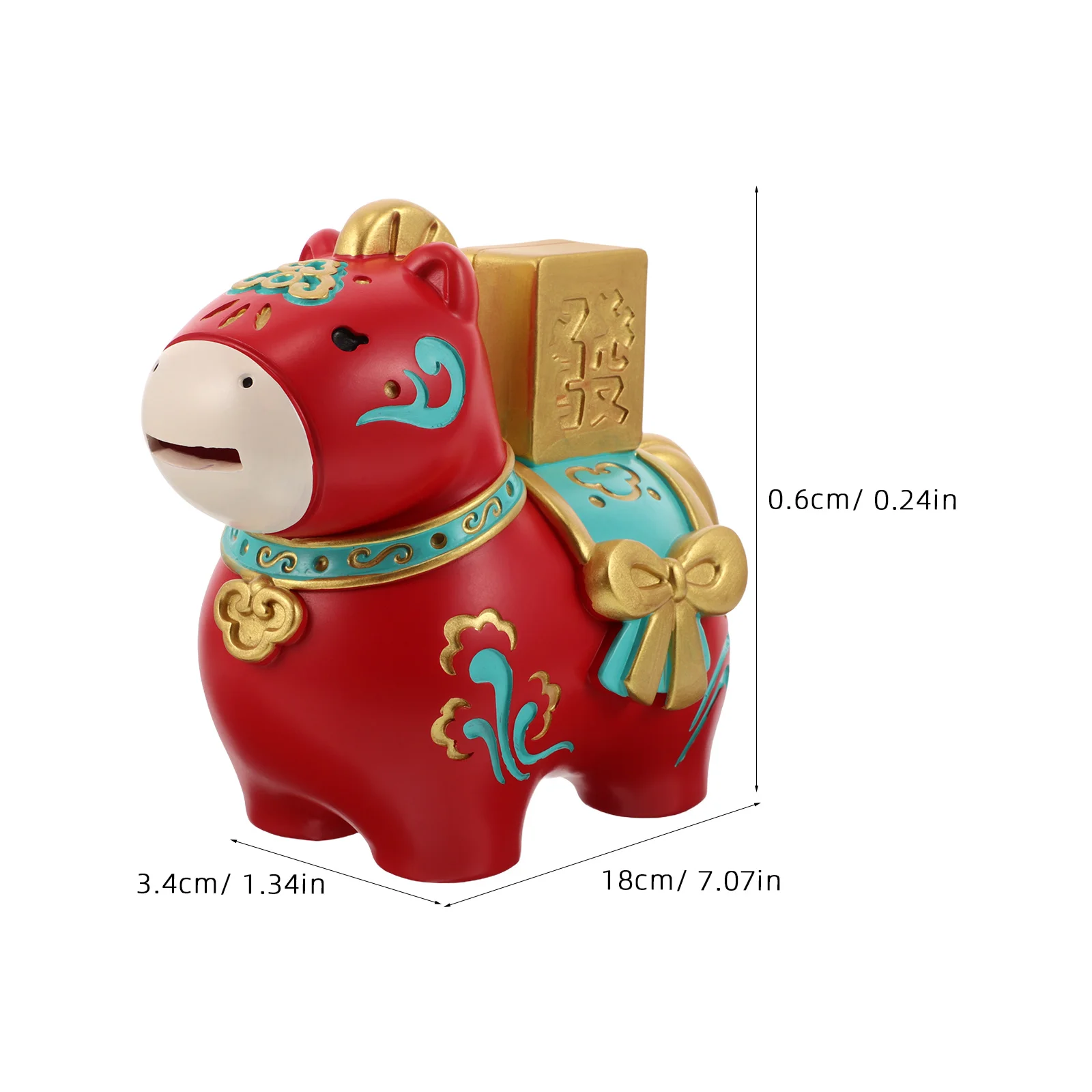 馬年貯金箱 2026年 樹脂製 干支貯金箱 中国新年ギフト コイン収納貯金瓶 風水 財運