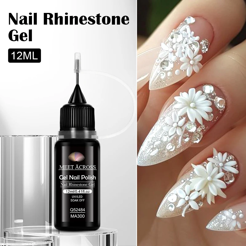 

12ML Nail Rhinestone Gel Clear Adhesive Glue For Stick Gems Nail Decoration For Manicure Soak Off UV LED Nail Art Gel Varnish