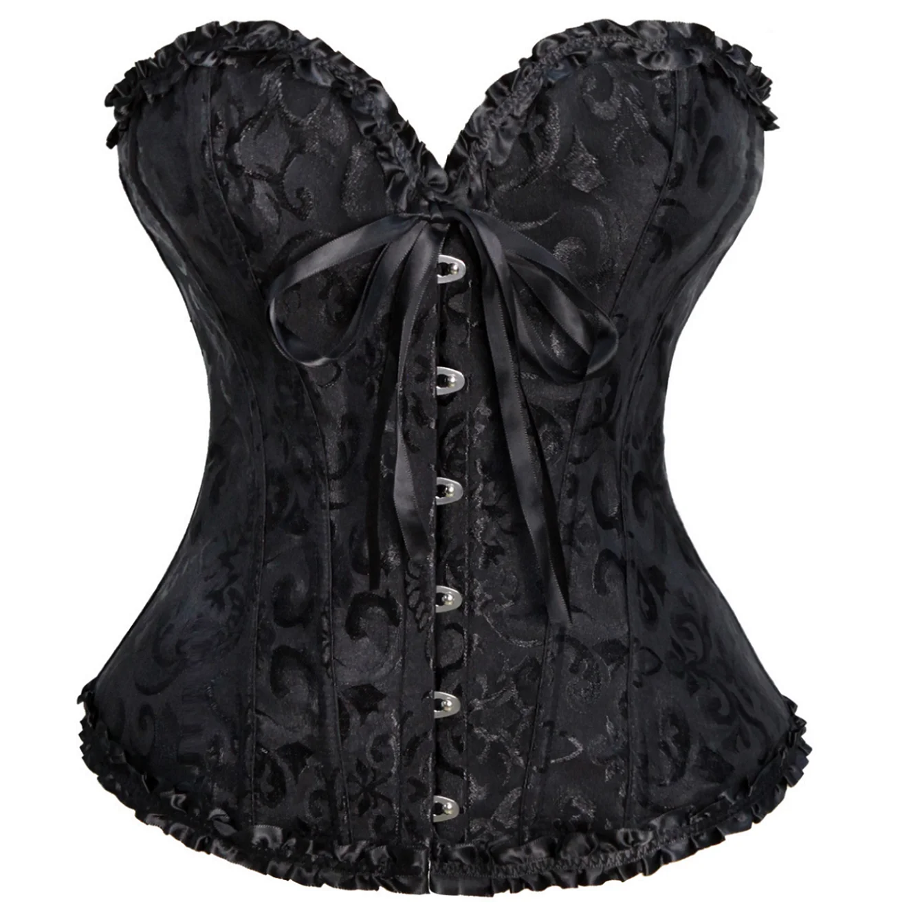 Women Sexy Corsets Bustiers Floral Lace Tops Shapewear Burlesque Vintage Corset Gothic Satin Lingerie Corselet Overbust XS - 6XL