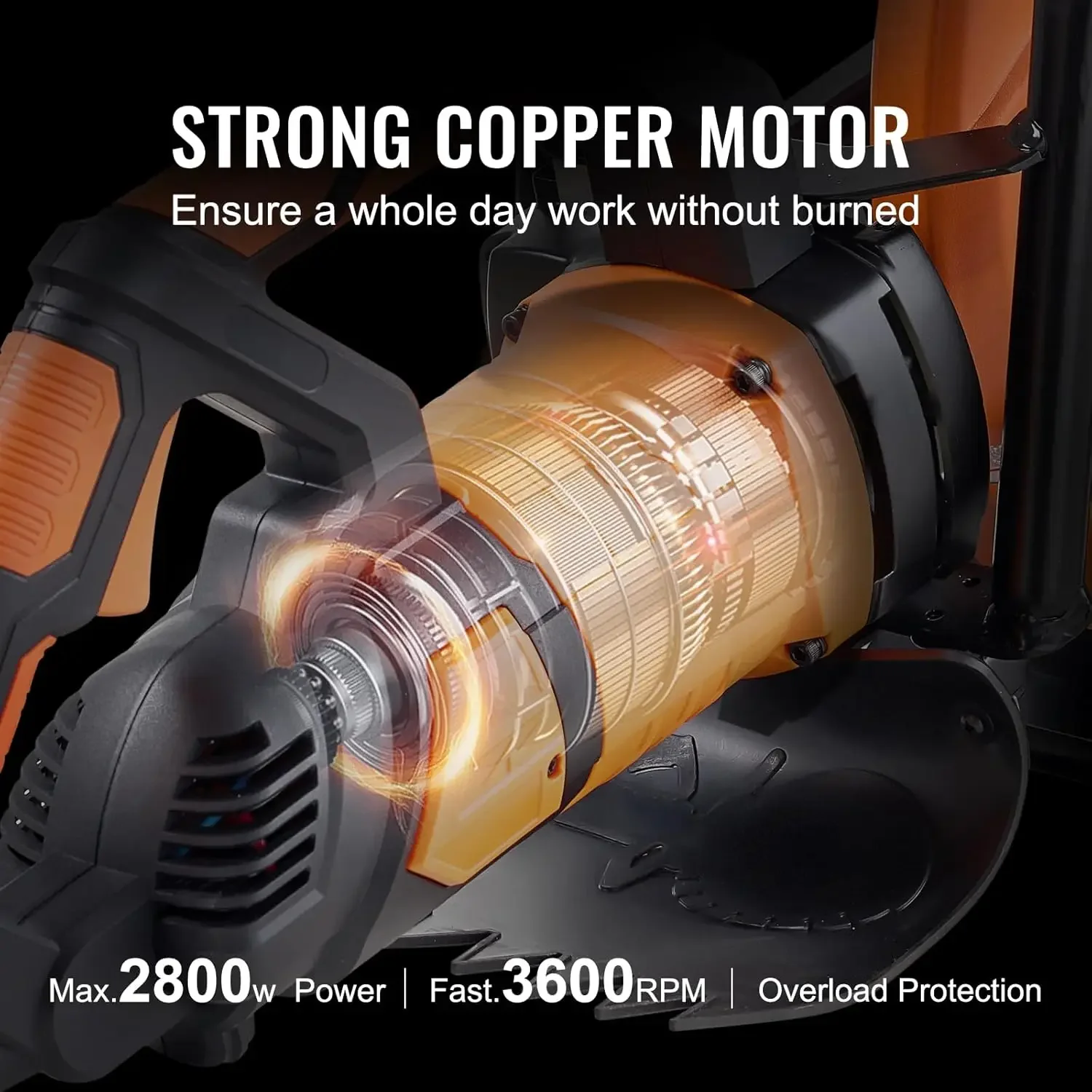 Electric Concrete Saw, 16 in, 3200 W 15 A Motor Circular Saw Cutter with Max. 6 in Adjustable Cutting Depth