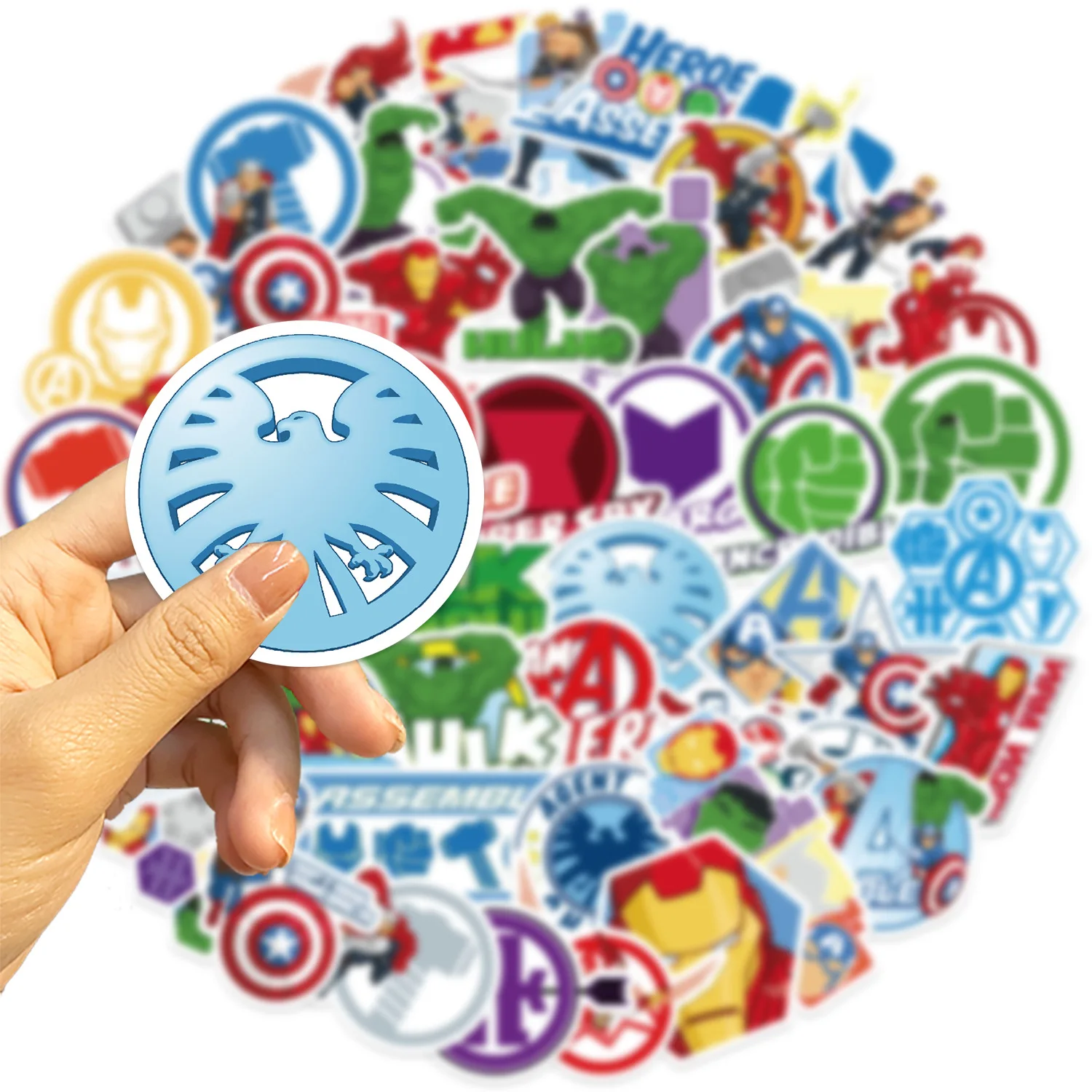 50 szt. Naklejki Disney Marvel Filmowe Bohaterowie Zostawiają Wodoodporne Graffiti Telefon Laptop Bagaż Gitara Notatnik Naklejka