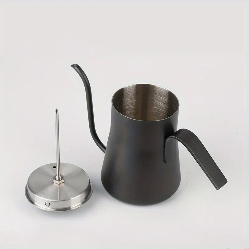 304 الفولاذ المقاوم للصدأ صب أكثر من غلاية القهوة مع ميزان الحرارة ، صانع القهوة ، غلاية بالتنقيط للمطبخ ، 19 أوقية ، 550 مللي ، 1 قطعة