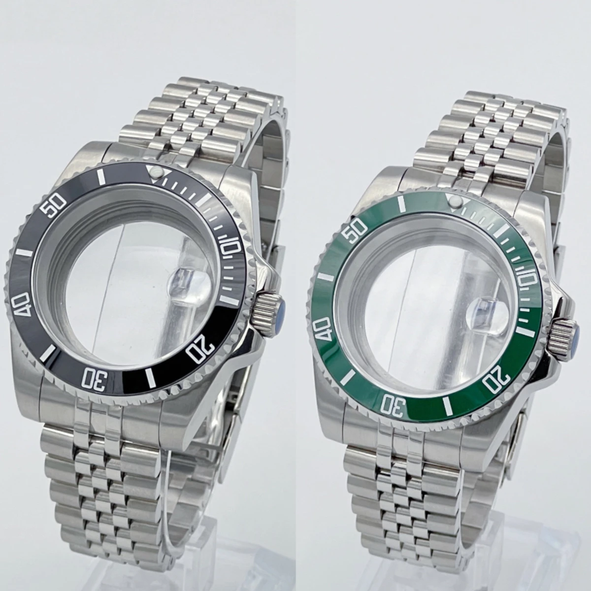 

NH35 case 40mm stainless steel black green ceramic bezel sapphire glass SUB modified watch MOD parts for NH34 NH36 movement