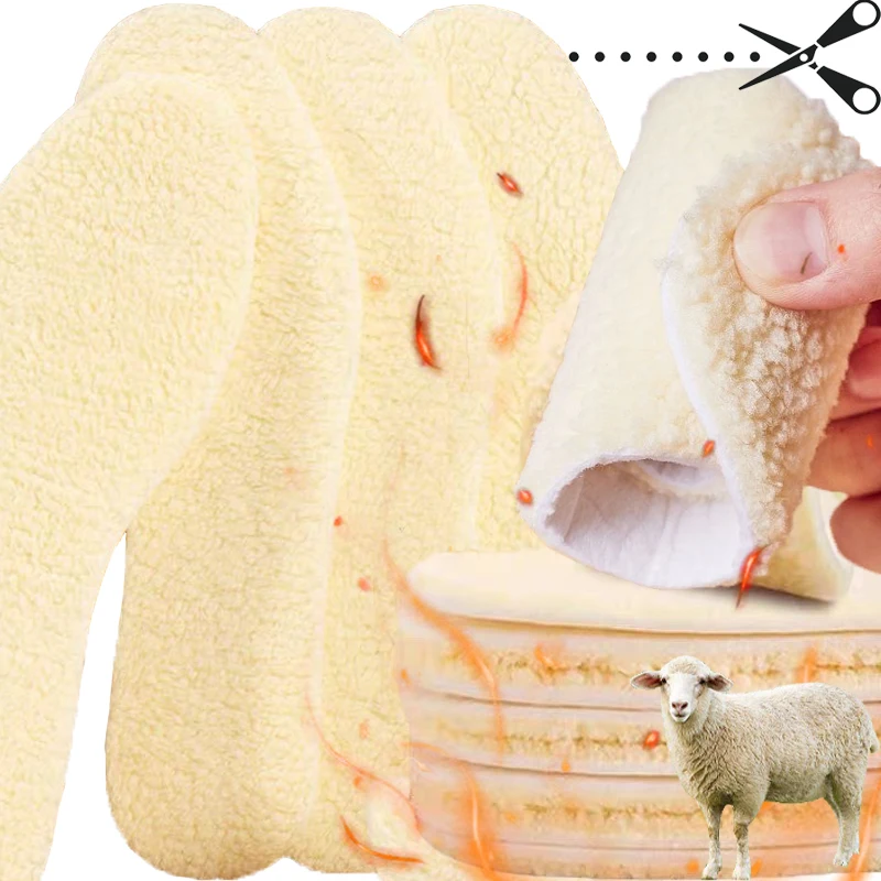 2/6 adet kuzu polar yün tabanlık kadın erkek yumuşak kar botları dolgu kış kalınlaşmak sıcak kaşmir Tailorable ekler ayakkabı pedleri