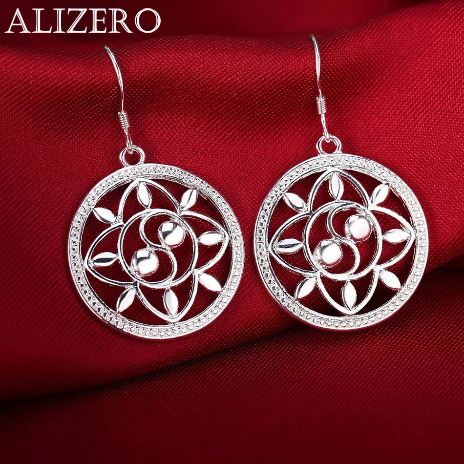 Moda 925 Sterling Silver Ładne klasyczne okrągłe kolczyki dla kobiet Wysokiej jakości biżuteria ślubna Prezenty świąteczne