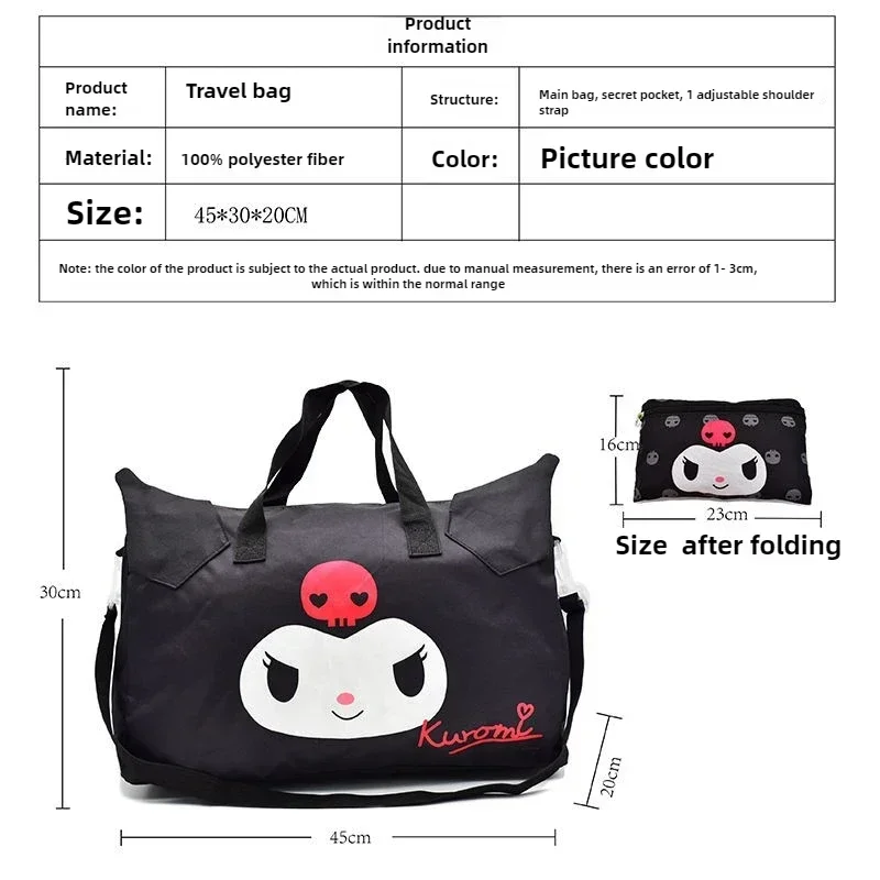  Hello Kitty Foldable Travel Bag for Women Girl Duffle Bag for Carry on Luggage Portable Luxury Designer Tote