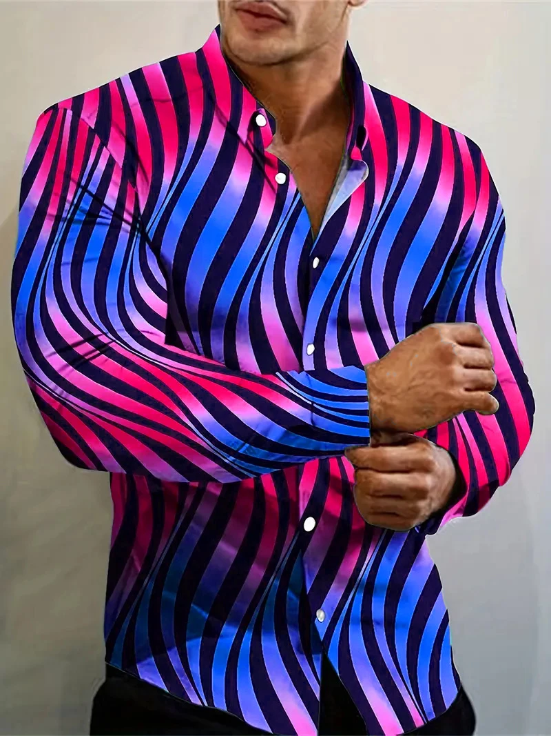 Men's Hawaiian Shirts Fashion Casual Outdoor Long Sleeve Lapel Buttons Soft Comfortable Material New Mens Christmas Shirts Men's