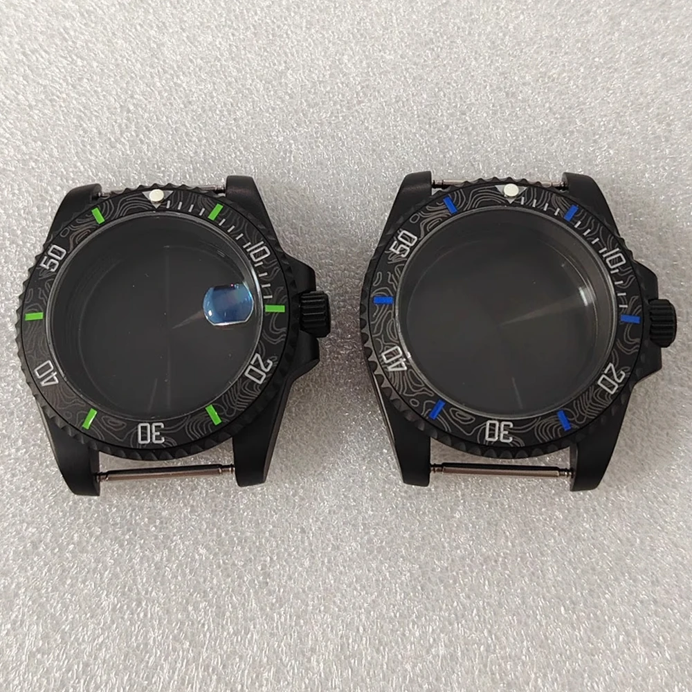 

40mm Sapphire Glass Watch Case for NH36 NH35 Movement Fashion Waterproof Metal Case NH35 Cover Black Frosted Watch Shell