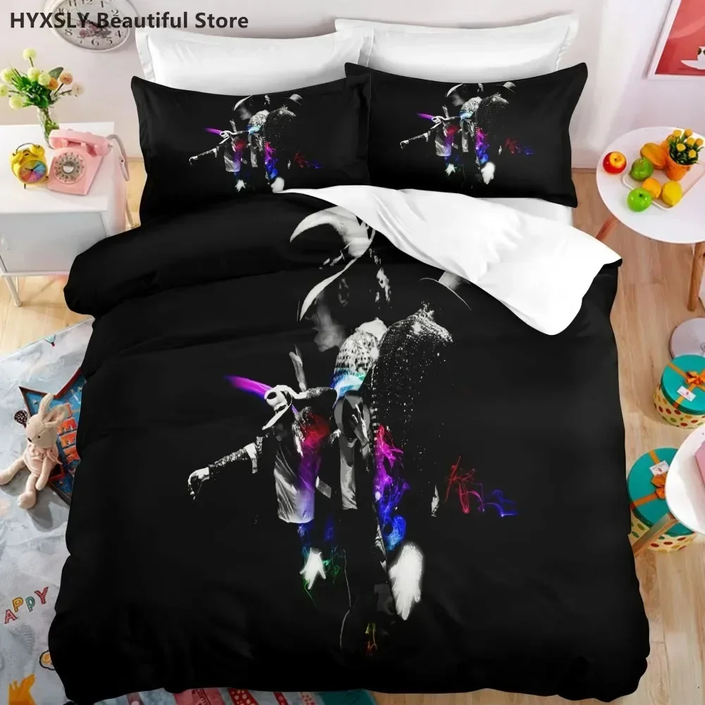 Michael Jackson Star 3D Bedding Set Duvet Cover Pillowcases Single Twin Full Queen King Home Decor Quilt Pillowcase Boys Gift