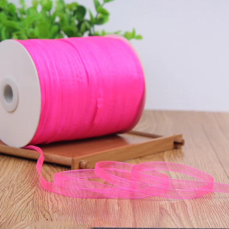 Hot sale 6mm (10 meters/lot) Organza Nylon Silk Satin Ribbon For Sewing Wedding Party Handmade Decoration Webbing Gift Packing