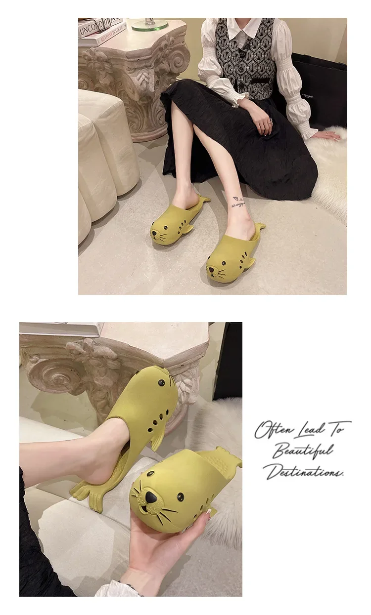 Cloud Slipper Damen Sommer Sandale Cartoon Seelöwe Niedliche Kawaii Damen Flip-Flop Hausschuh Lustiges Tier Herren – Detail 10