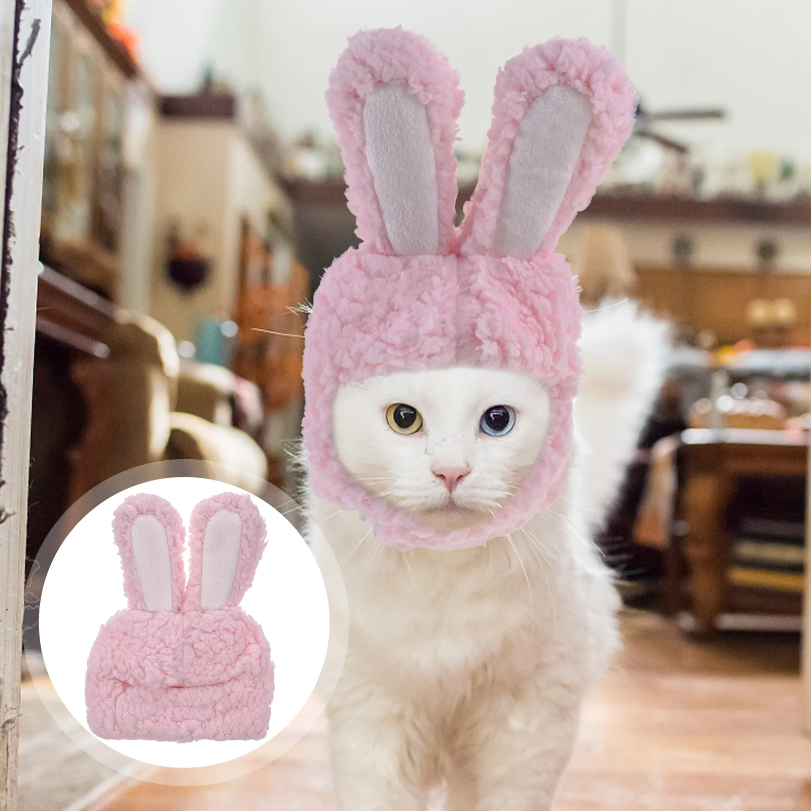 

Bunny Hat Easter Rabbit Clothes for Cat to Wear Small Dog Pet Accessories Dogs Hats