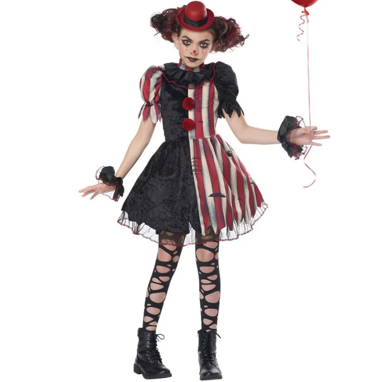 

Kid Clown Cosplay Dress Halloween Costume Girls' Carnival Masquerade Terror Clown Fancy Party Dress Disguise Harley Q Costumes