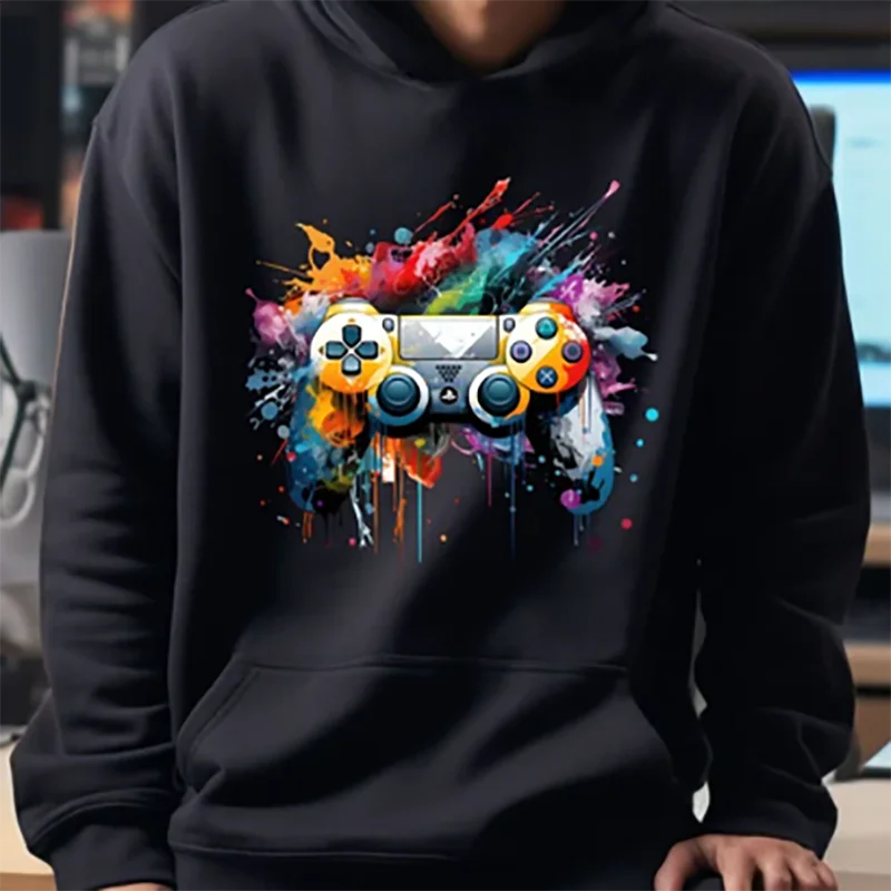 Gaming Hoodie Controller Design Unisex Comfortable Cotton Hoody For Dad Son Brother Christmas Gift Idea For Gamers