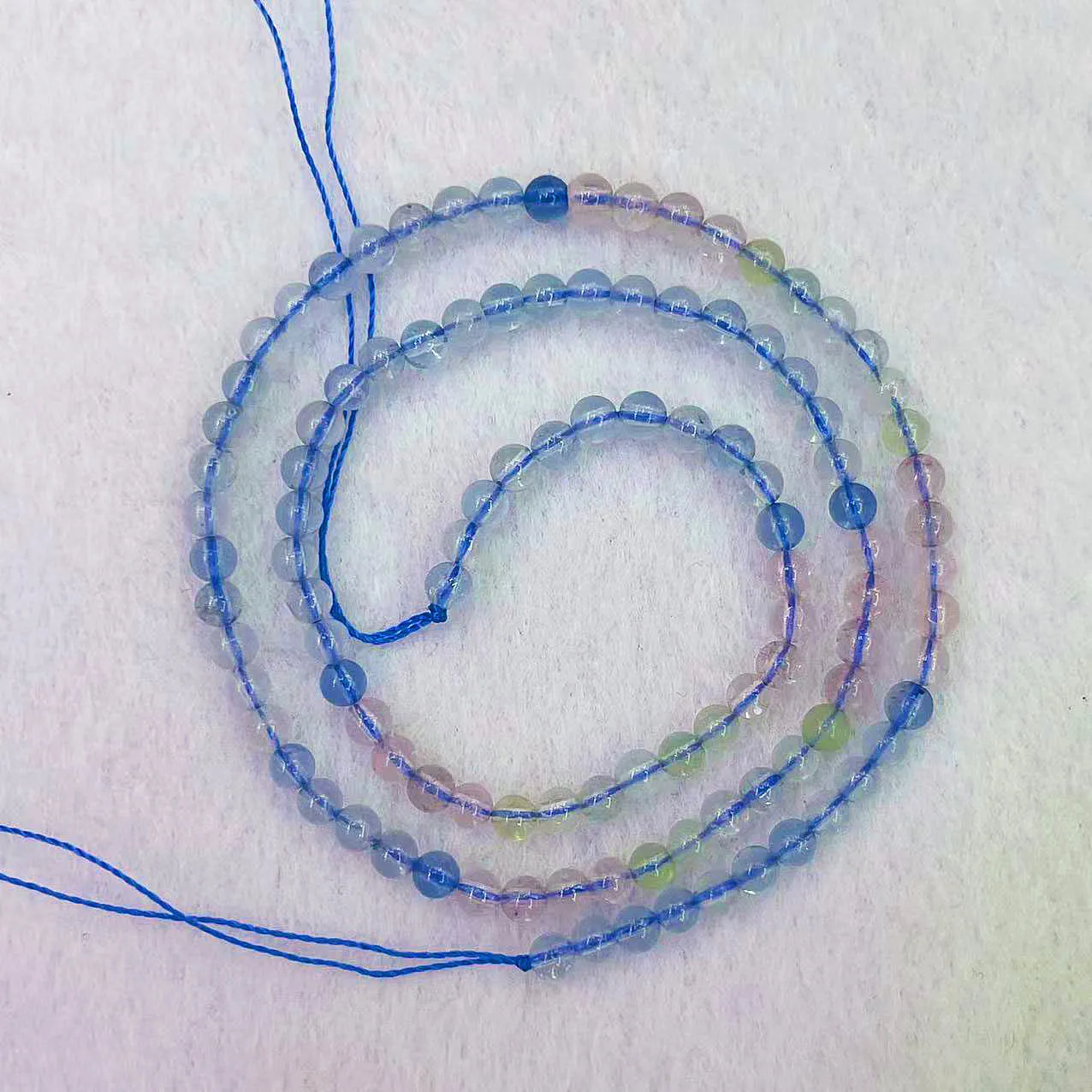 Free Shipping Aquamarine Natural Stone Colorful Blue-pink Aeroides 4MM Beads Gemstone For Jewelry Making DIY Charm Bracelets