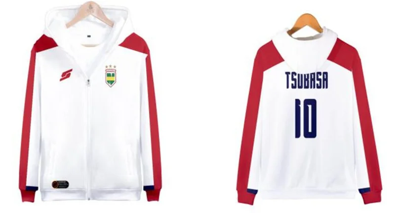 3D Print Anime Captain Tsubasa Ozora Tsubasa Kojiro Hyuga Costume Unisex Hoodie Zipper Hooded Jacket Soccer Jerseys Uniform