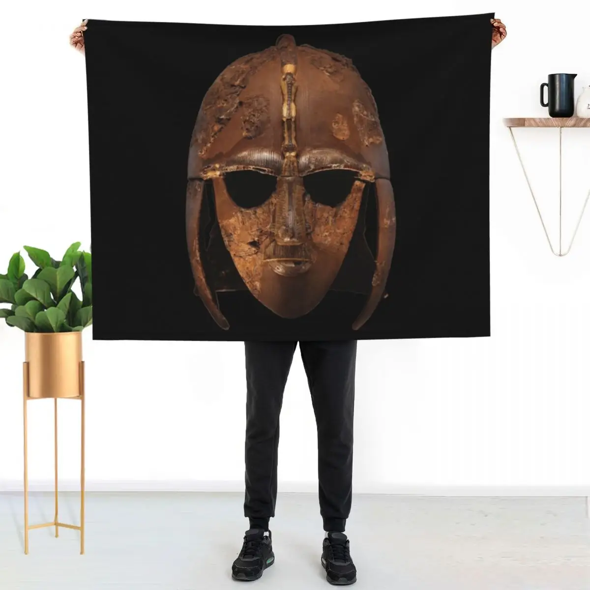 

Sutton Hoo helmet Classic Throw Blanket Soft Plush Blanket as Housewarming Gift