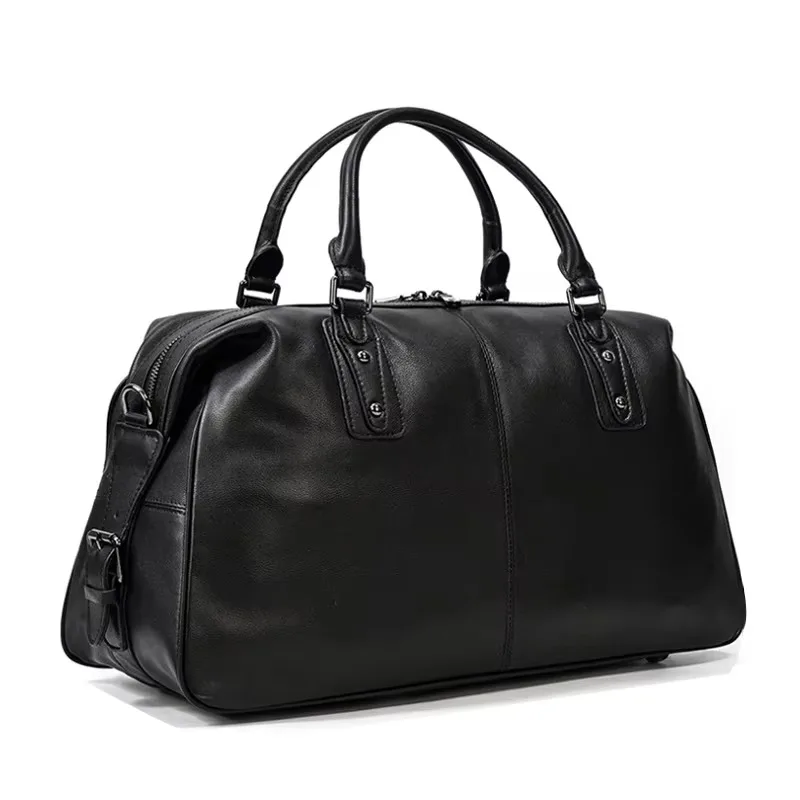 Men's Tote Bag Custom Logo Travel Weekend Business High-end Retro Large Designer Retro Leather Duffel Bag